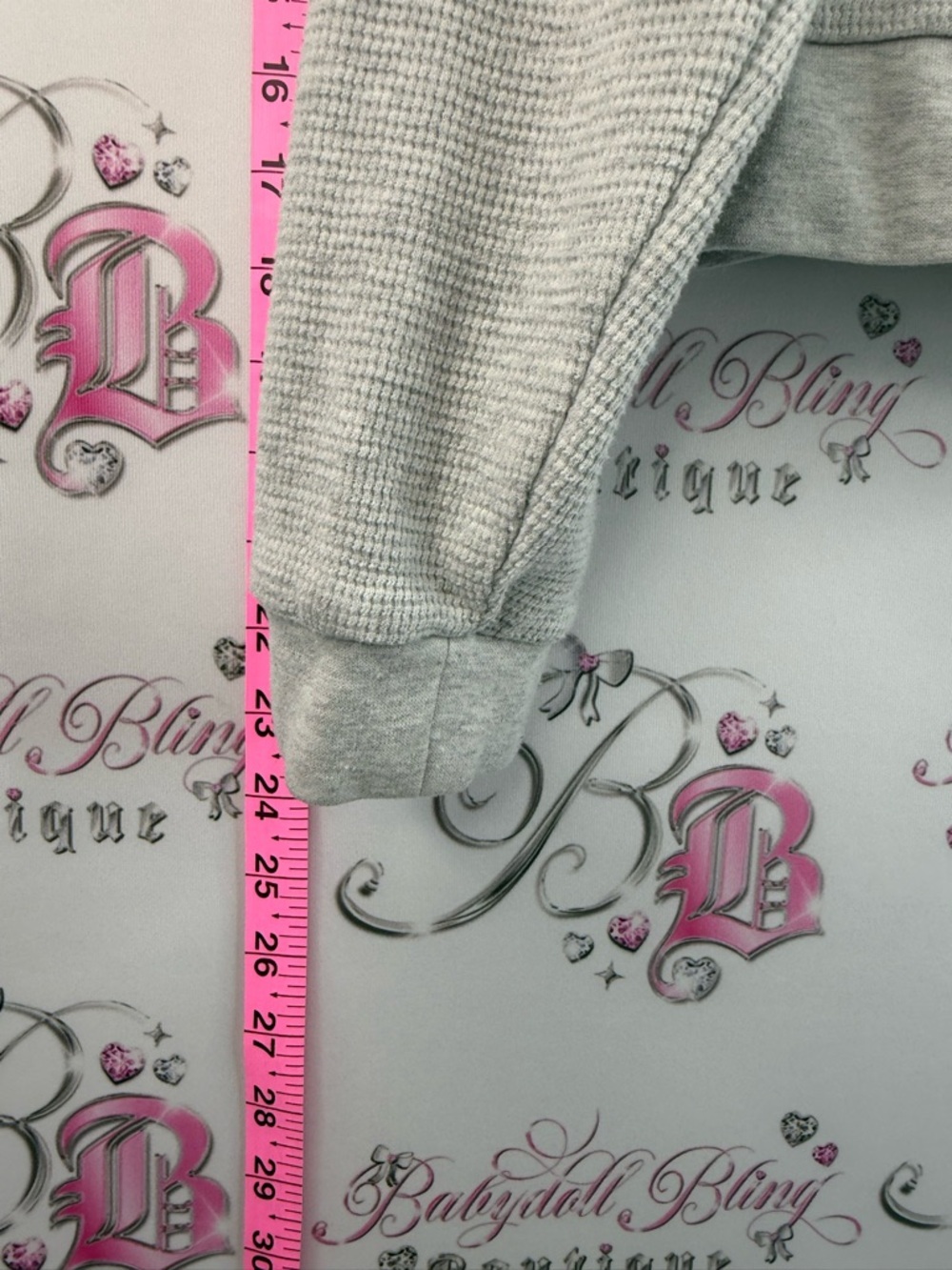 Dynamite Cropped Zip up Hoodie Light Gray with drawstring casual look - Picture 6 of 11